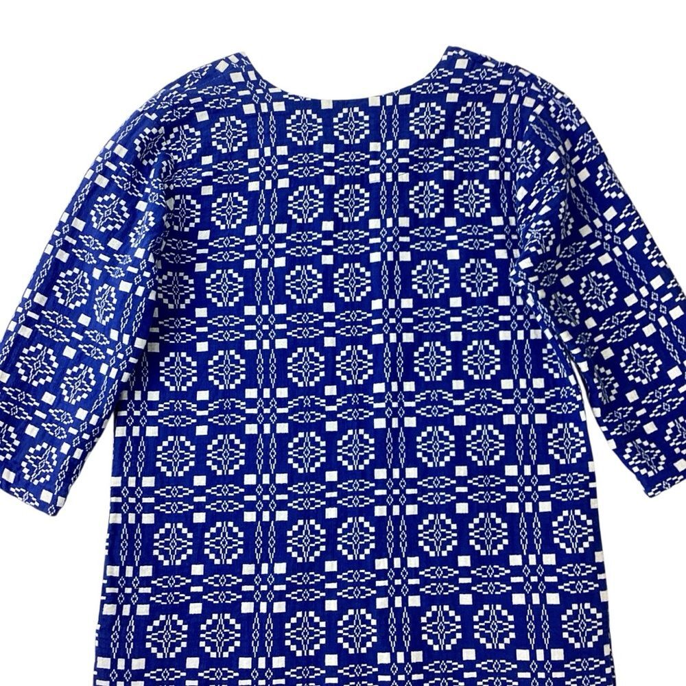 ACE & JIG Size XS Deck Dress in Cardiff Textile Blue White Geometric Pattern - Picture 8 of 11